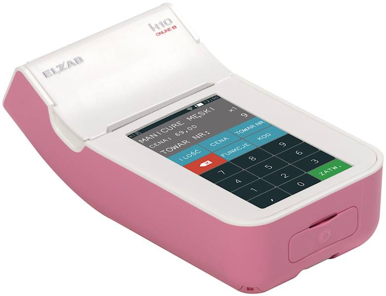 Kasa Elzab K10 online BT/WiFi róż/bia
