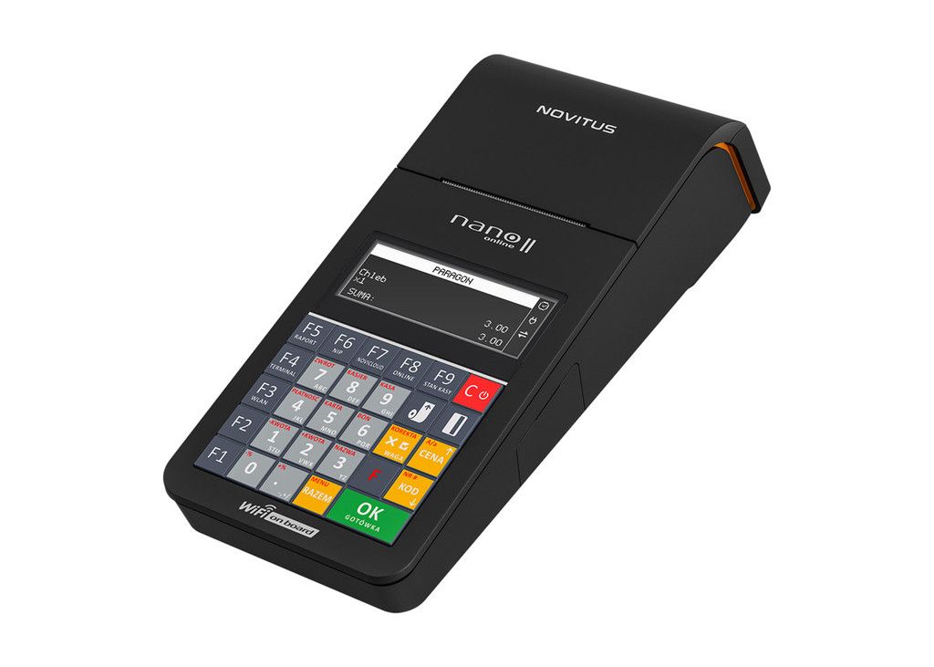 Kasa fiskalna NOVITUS NANO II ONLINE GSM24 + PINPAD PAYTEL umowa 36 miesięcy