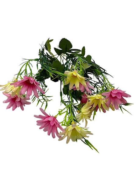 Bukiet rumianków 35 cm różowo kremowy