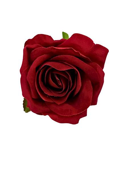 Róża główka 8 cm welurowa czerwona