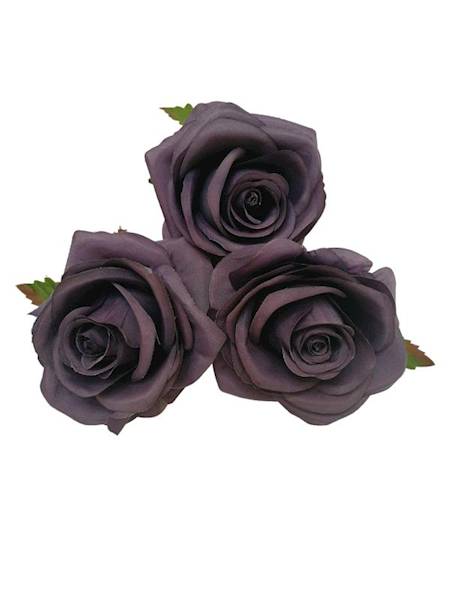 Róża główka 9 cm grafitowa