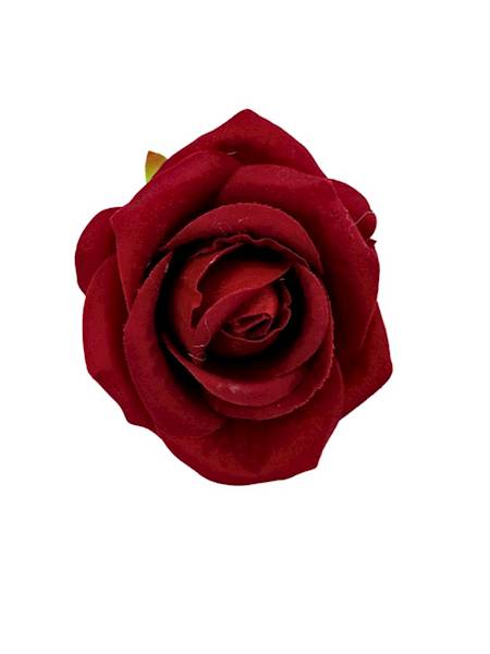 RÓŻA GŁÓWKA 7 CM WELUROWA CZERWONA