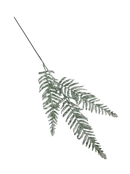 Liść paproci 56 cm zielono biały