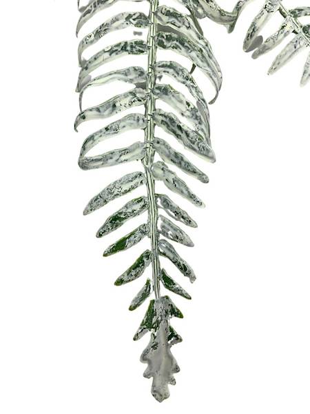 Liść paproci 56 cm zielono biały