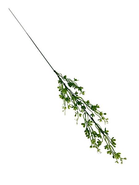 Gałązka plastikowa 55 cm biało zielona