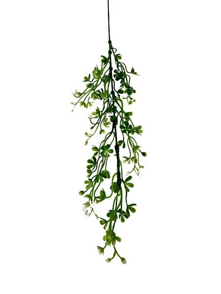 Gałązka plastikowa 55 cm biało zielona