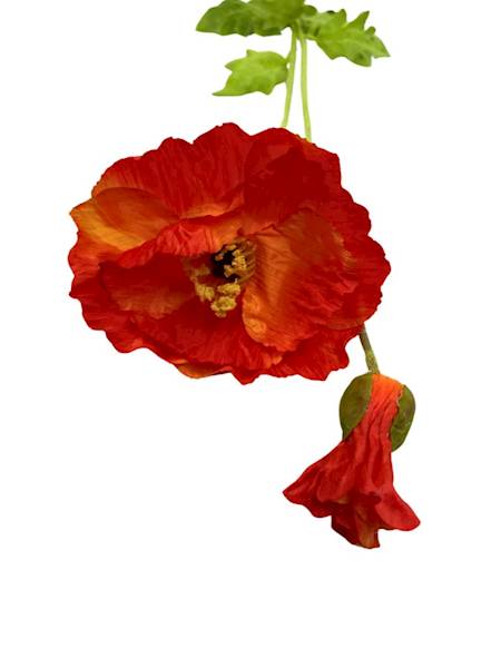 Mak gałązka 105 cm pomarańczowy