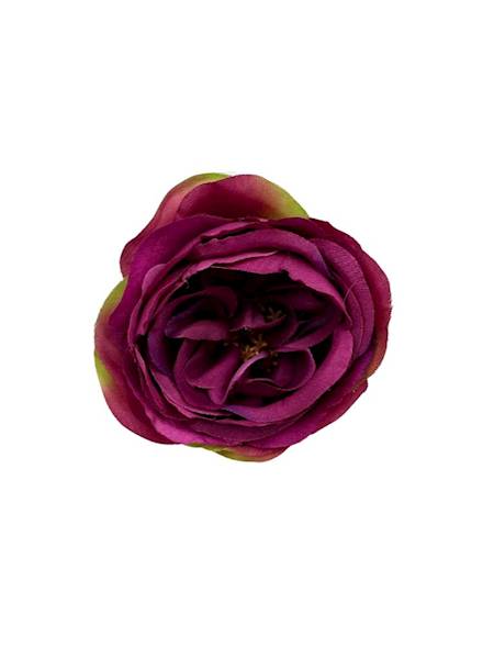 RÓŻA GŁÓWKA 7 CM FUKSJA Z ZIELONYM