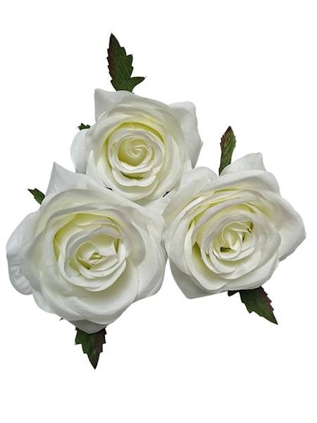 Róża główka 9 cm biała