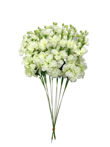 Ostróżka gałązka 44 cm biało zielona