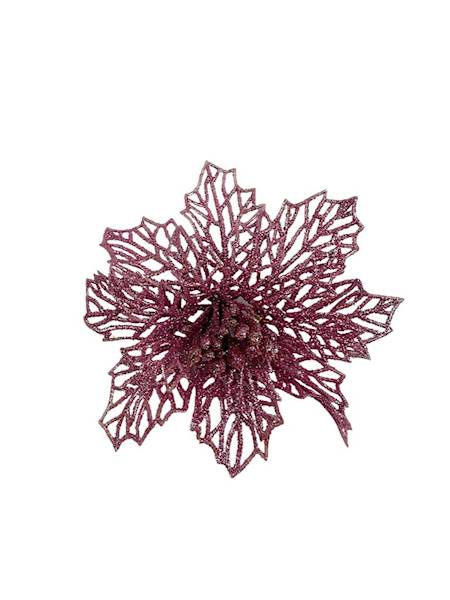 Gwiazda betlejemska ażurowa 13 cm różowa