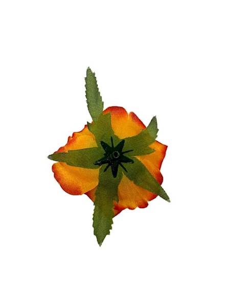 Róża główka 6 cm pomarańczowa