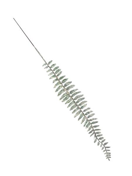 Liść paproci 47 cm zielono biały