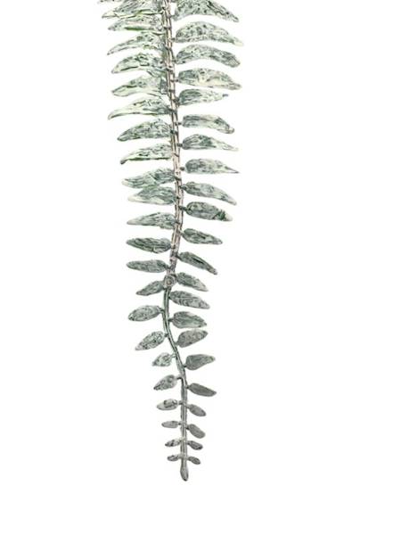 Liść paproci 47 cm zielono biały