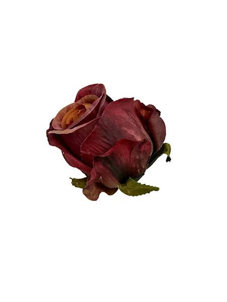 Róża główka 6 cm czerwona z pomarańczowym środkiem