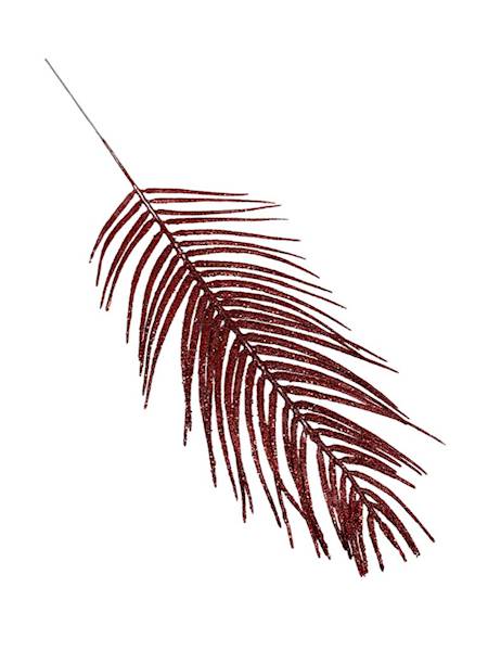 Liść czerwony brokat 45 cm