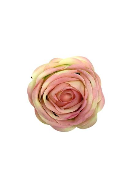 Róża główka 8 cm różowa z zielonym