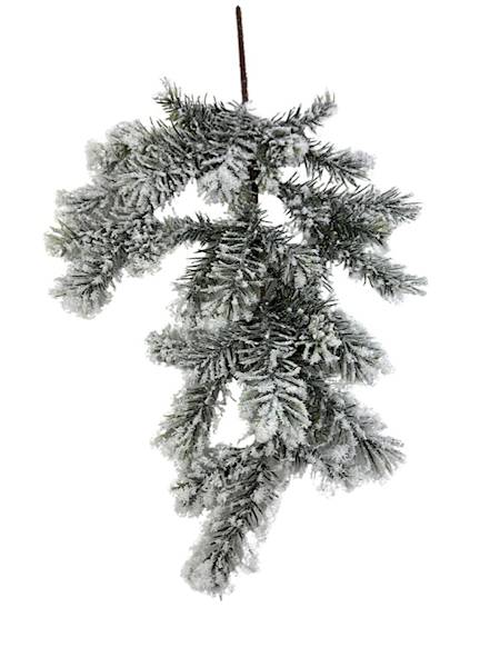 Gałązka jadły XL ośnieżona z brokatem 58 cm