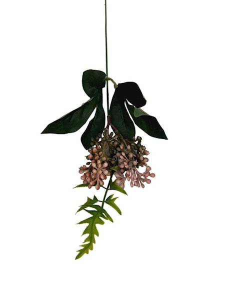 Gałązka dekoracyjna 45 cm zielono różowa