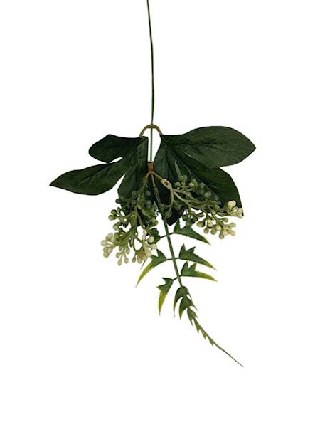 Gałązka dekoracyjna 45 cm zielono kremowa