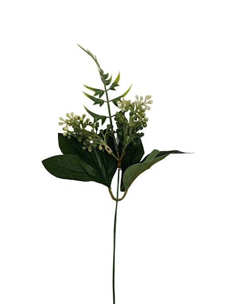 Gałązka dekoracyjna 45 cm zielono kremowa