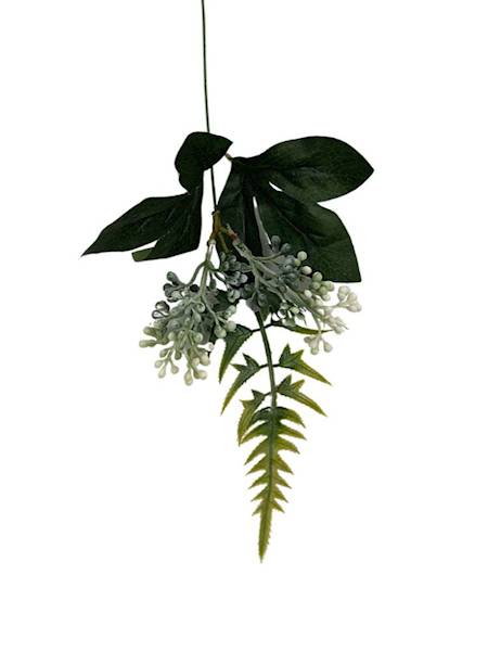 Gałązka dekoracyjna 45 cm zielono biała