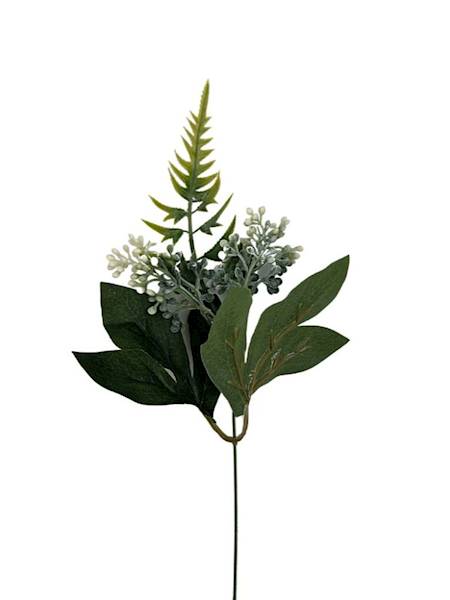 Gałązka dekoracyjna 45 cm zielono biała