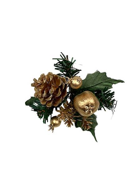 Ozdoba pik do stroika złota szyszka 14 cm