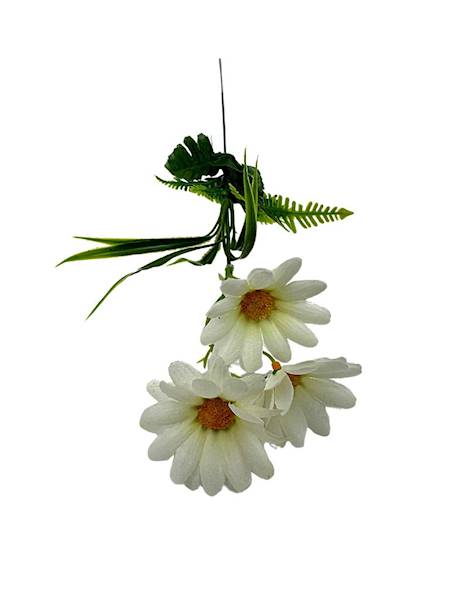 Margaretki gałazka 54 cm kremowe