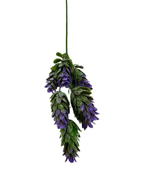 Chmiel gałązka 29 cm zielono fioletowy 2 SZTUKI