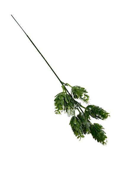 Chmiel gałązka 29 cm zielono biały 2 SZTUKI