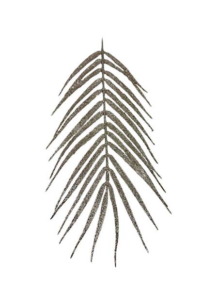 Liść palmy 45 cm szampański brokat