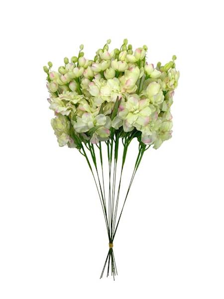 Ostróżka gałązka 44 cm jasno zielona z różem