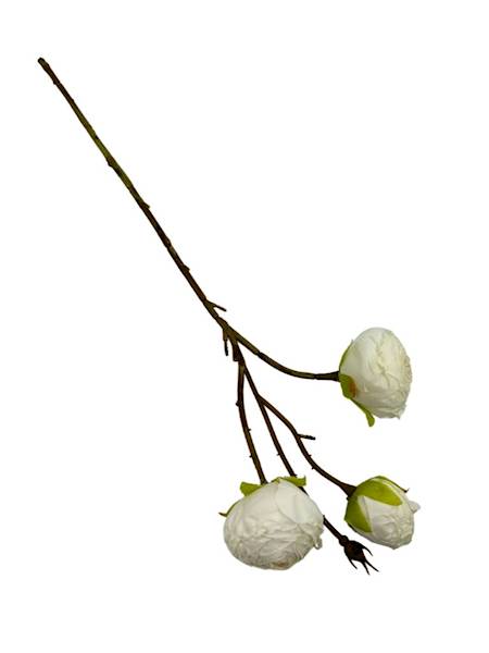 RÓŻA GAŁĄZKA 42 CM JASNY KREM