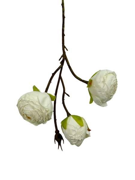 RÓŻA GAŁĄZKA 42 CM JASNY KREM