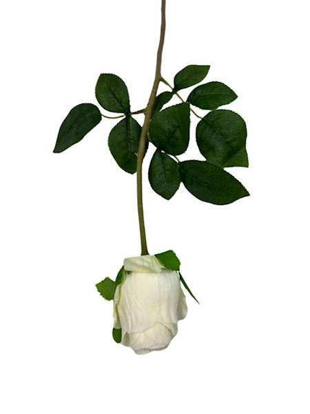 Róża gałązka silikonowa 70 cm biała