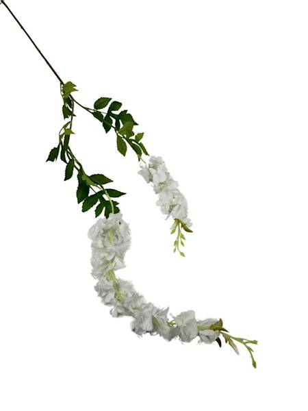 Wisteria gumowa gałązka 110 cm biała