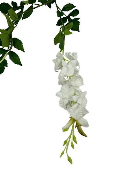 Wisteria gumowa gałązka 110 cm biała