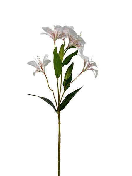 Liliowiec gałązka 74 cm biały z nakropieniami
