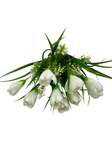 BUKIET KROKUSY 35 CM BIAŁY