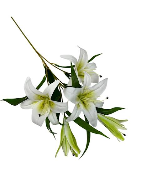 Lilia silikonowa gałązka 75 cm biała