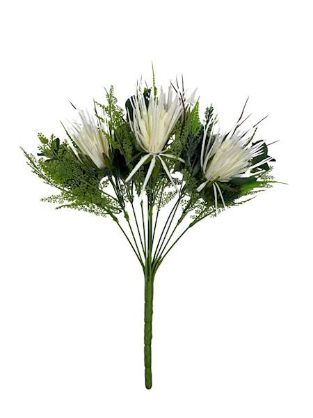 BUKIET Z OSTAMI 44 CM BIAŁY