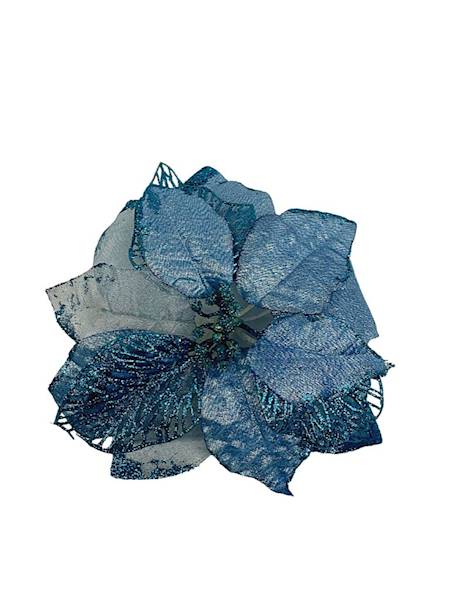 Gwiazda betlejemska główka 21 cm niebieska