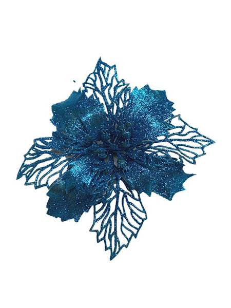 Gwiazda betlejemska główka 17 cm niebieska