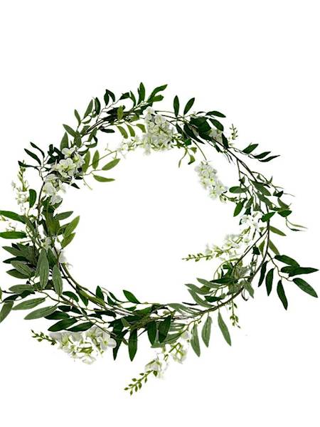 Girlanda z białymi kwiatami 185 cm