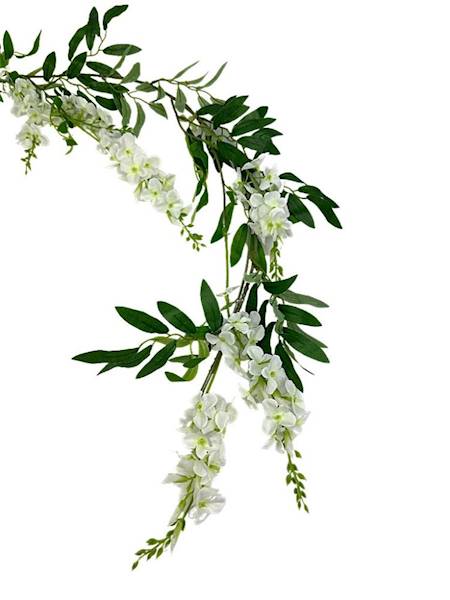 Girlanda z białymi kwiatami 185 cm