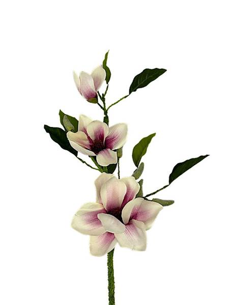Magnolia duża gałąź 79 cm kremowo różowa