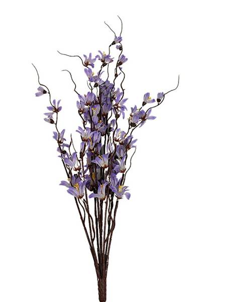 Bukiet forsycja 85 cm fioletowo kremowa