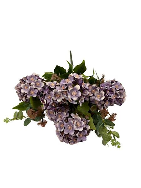 BUKIET HORTENSJI 45 CM BRUDNY FIOLET