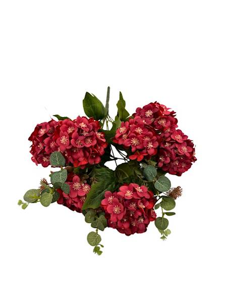 BUKIET HORTENSJI 45 CM CZERWONY